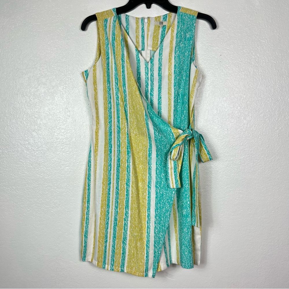 AND Wrap Romper green yellow blue size 10